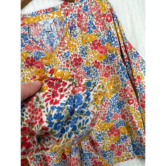 Croft & Barrow Womens Blouse Sz L Petite Liberty Inspired Ditsy Floral Cottage - Picture 3 of 10